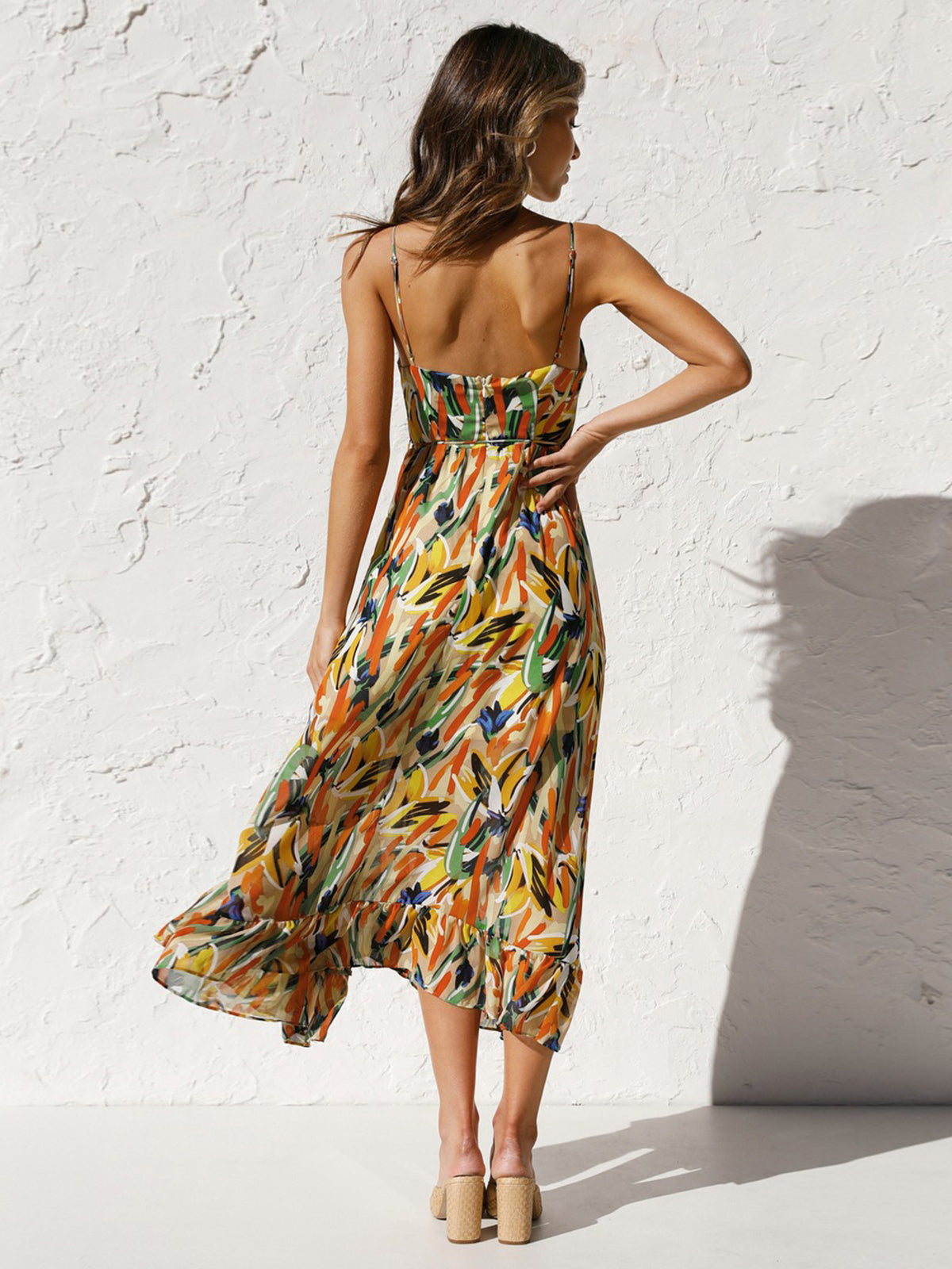 Tropical Breeze Ruffle Maxi Jurk