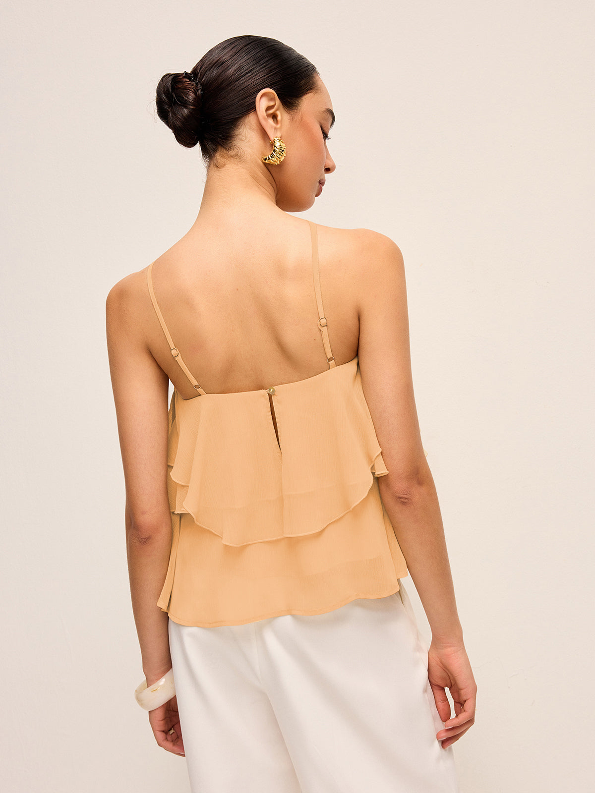 Halter Top Bloemen Volant Zomer Casual Feestelijk Lichtgewicht