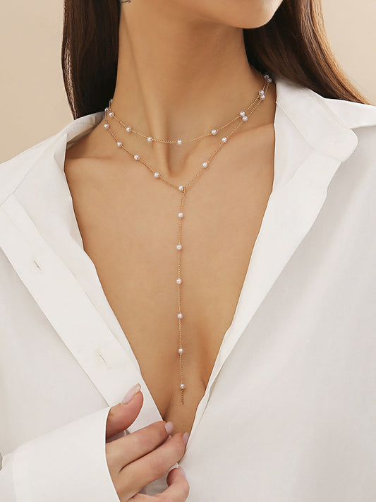 Goudvergulde Handgemaakte Parelketting Elegante Uitstraling Luxe