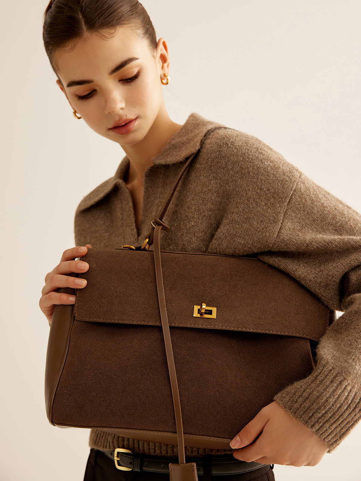 Schouder Tas Utility Groot Flap – Functionele Minimalistische Trend