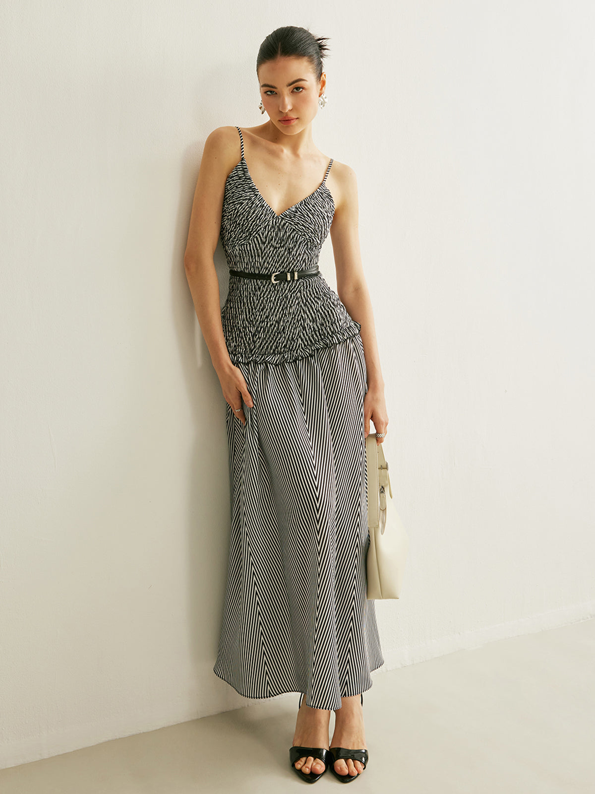 Maxi-jurk boho chic zomerjurk V-hals en ruches