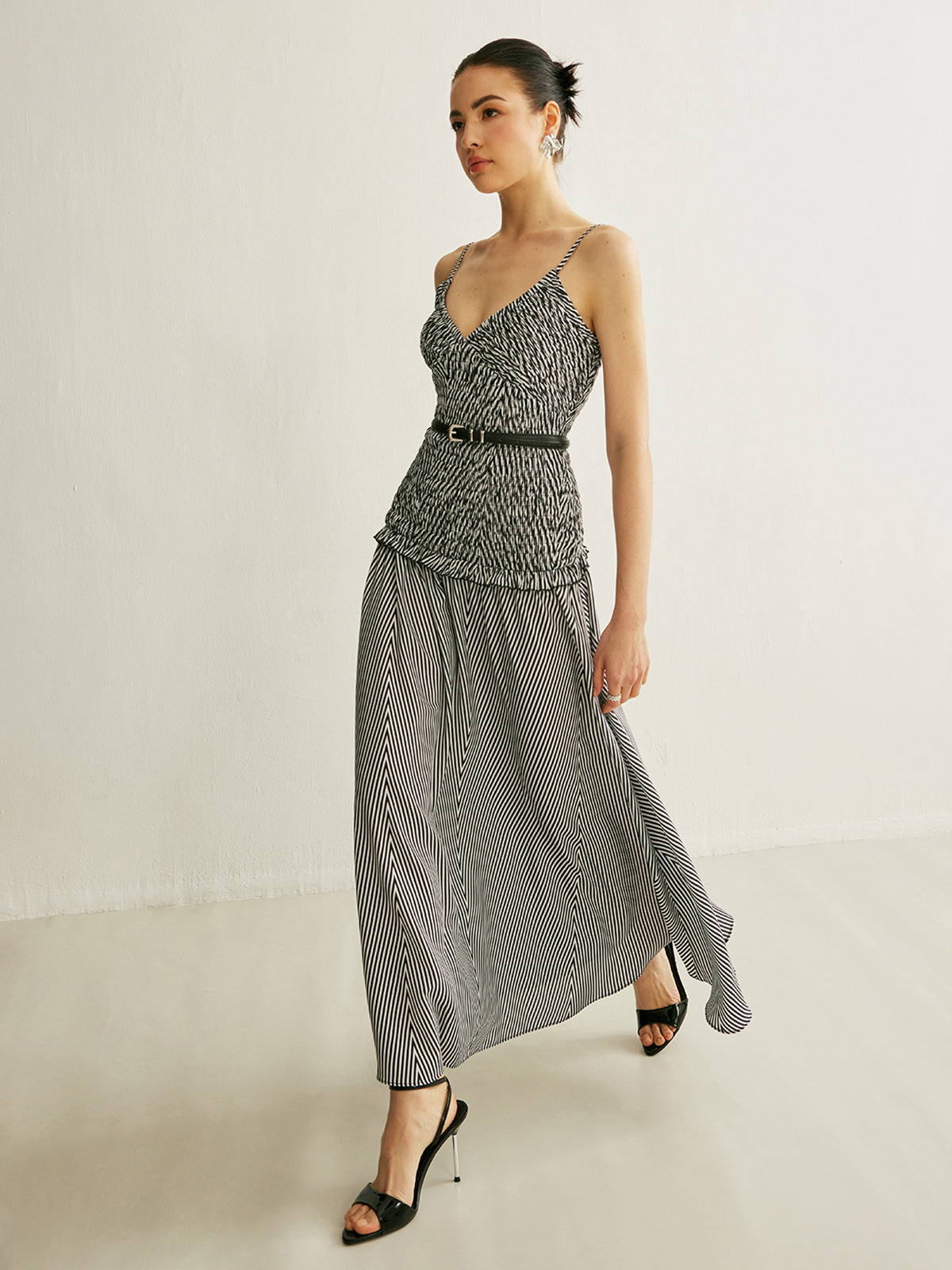 Maxi-jurk boho chic zomerjurk V-hals en ruches