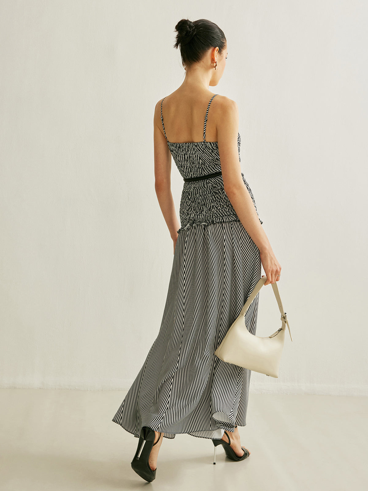 Maxi-jurk boho chic zomerjurk V-hals en ruches