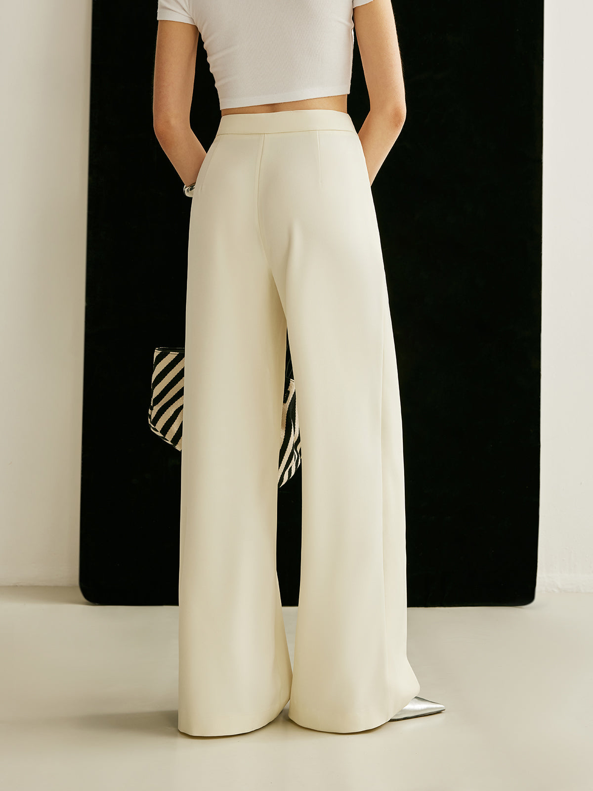 Asymmetrische Cross-Wrap High-Waist Broek