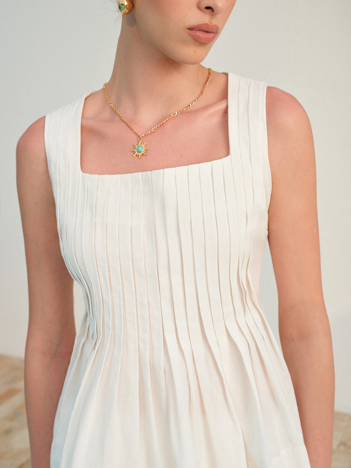 Outfit Set Shorts Vierkante Hals Geplooid Zomer Casual Trendy Modern