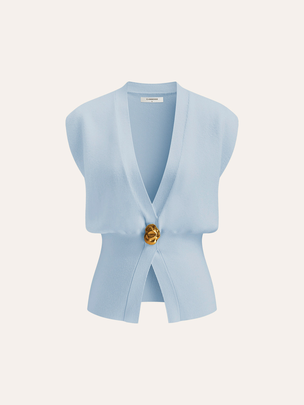 Gebreid Sweater Vest met V-Hals en Knoopdetails