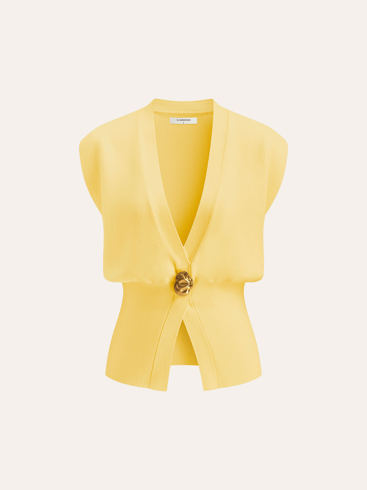 Gebreid Sweater Vest met V-Hals en Knoopdetails