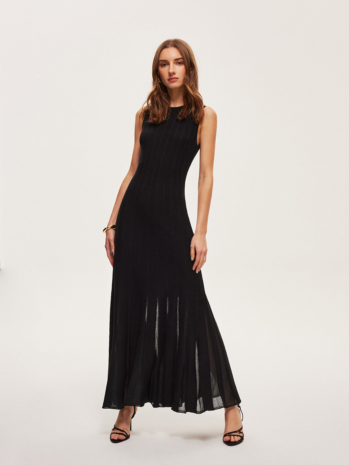 Midnight Motion Geplooide Maxi Jurk
