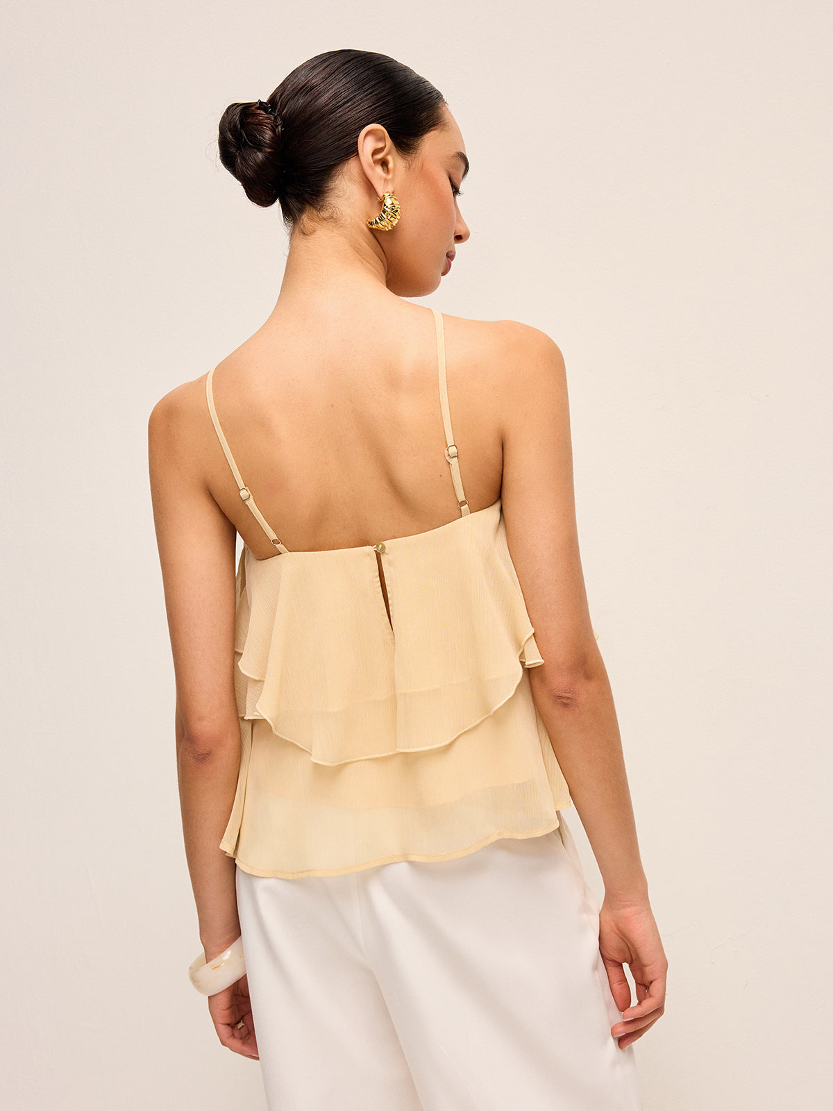 Halter Top Bloemen Volant Zomer Casual Feestelijk Lichtgewicht