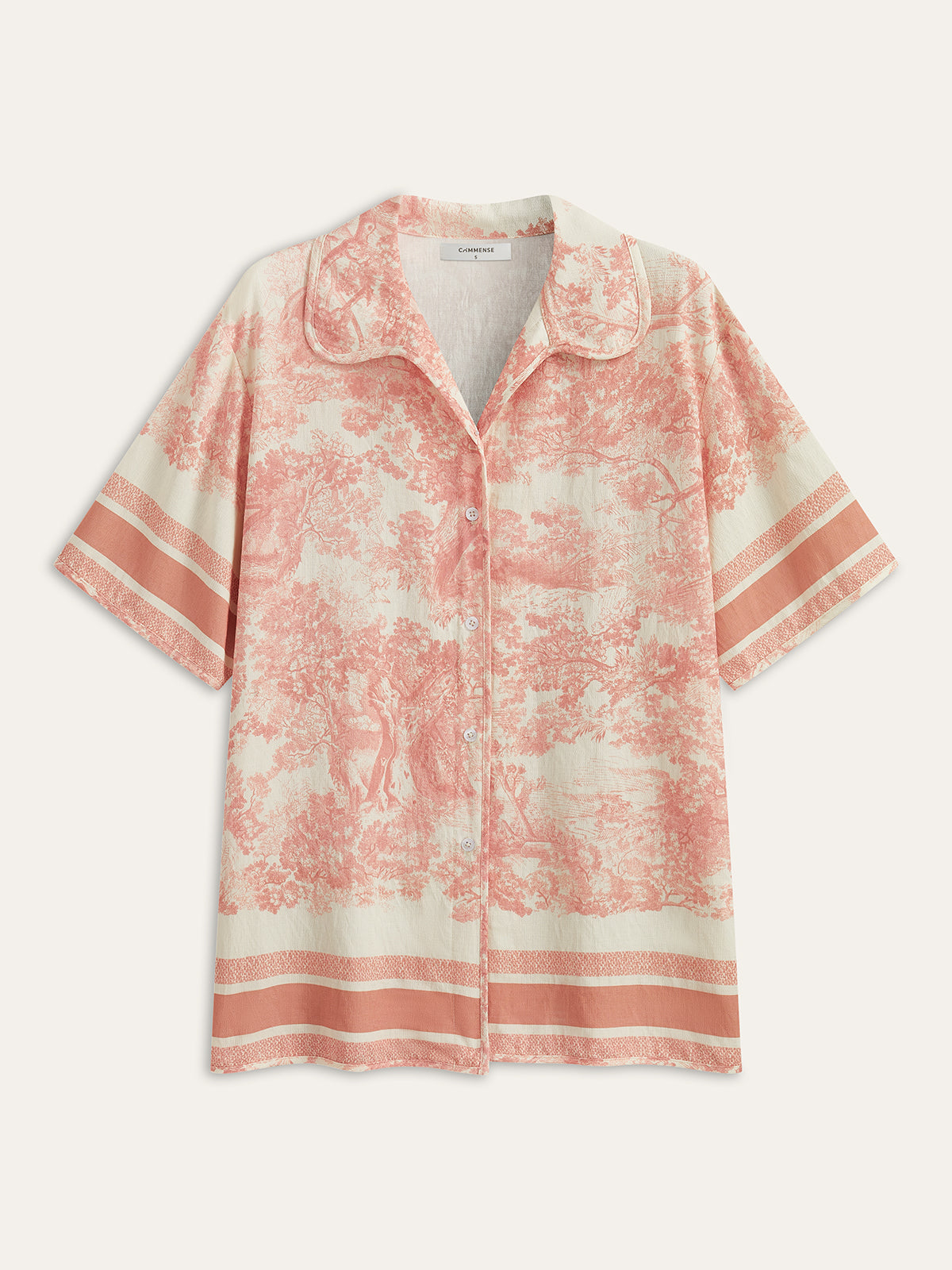 Bedrukte Shorts Set met Contrasterende Afwerking