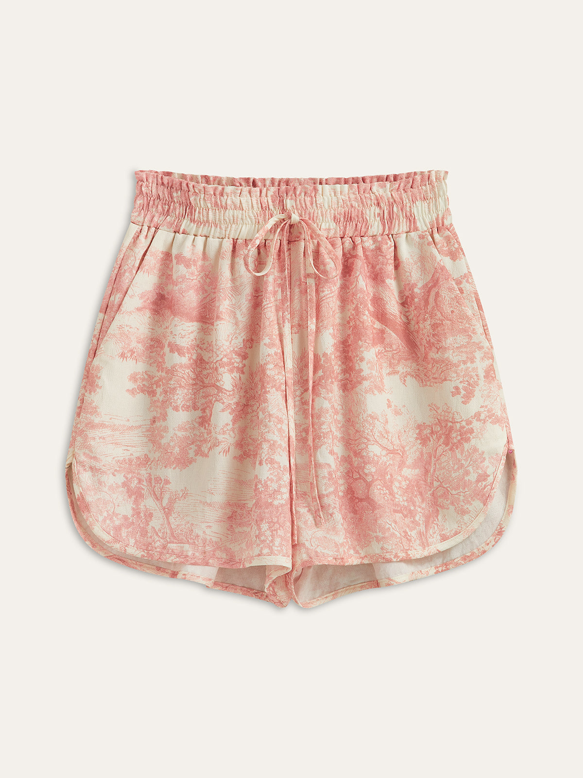 Bedrukte Shorts Set met Contrasterende Afwerking