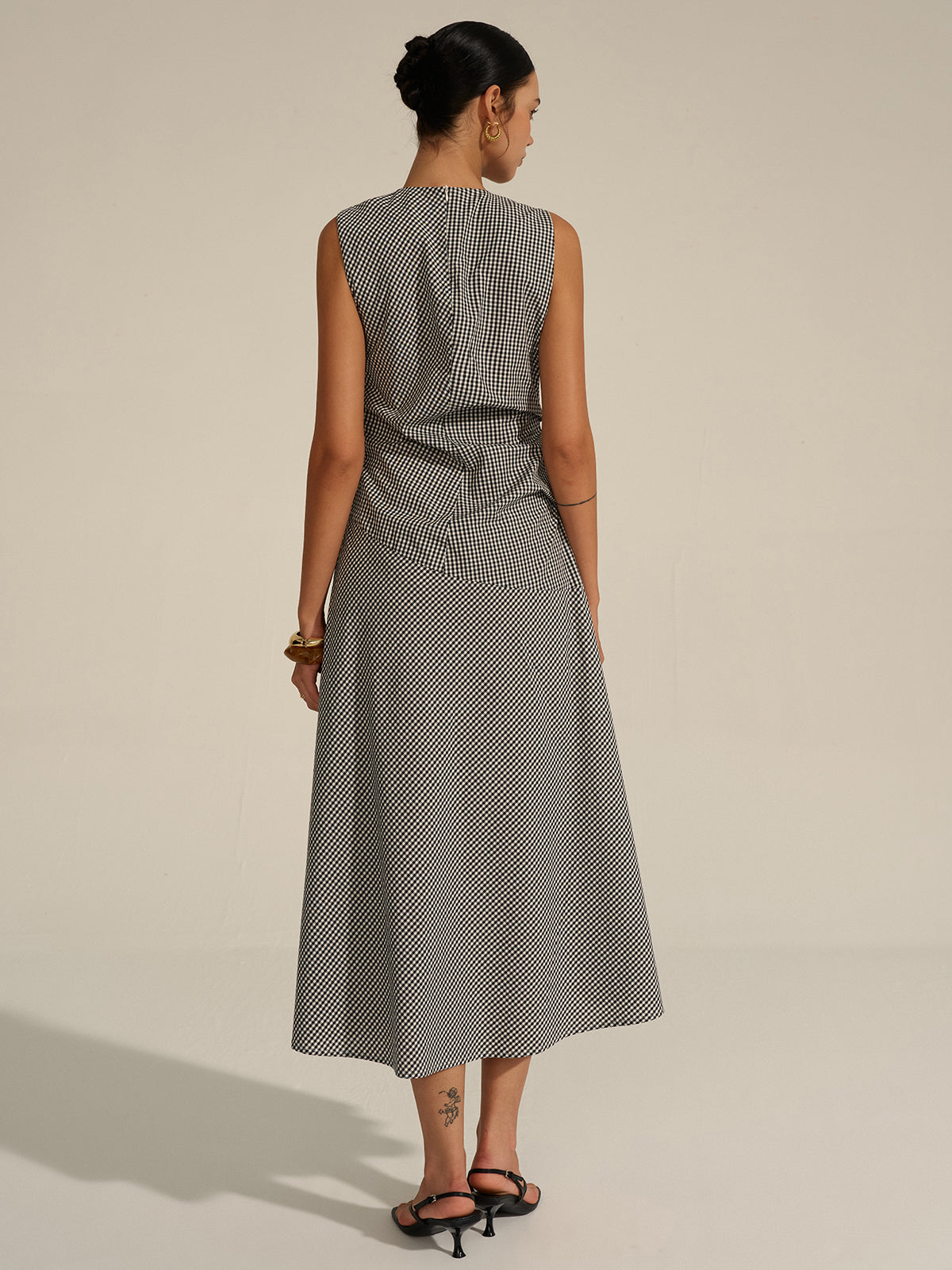 Milano Elegant Midi Jurk met Tailleplooien