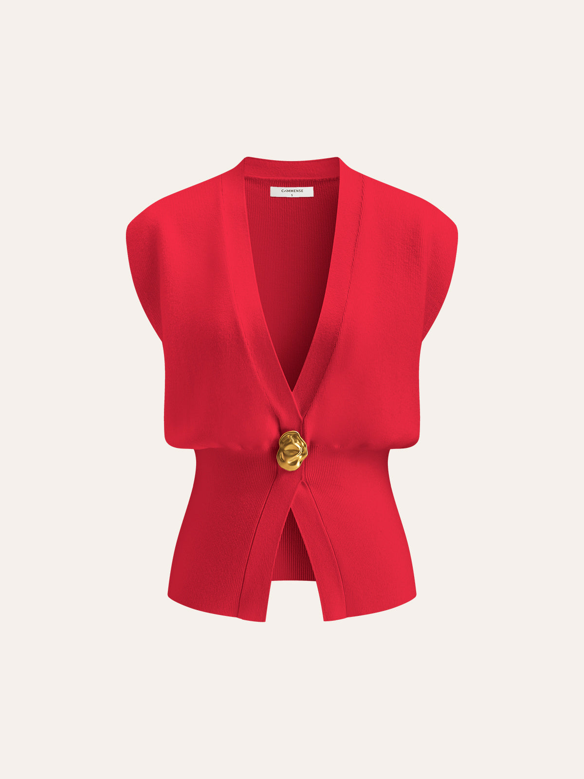 Gebreid Sweater Vest met V-Hals en Knoopdetails