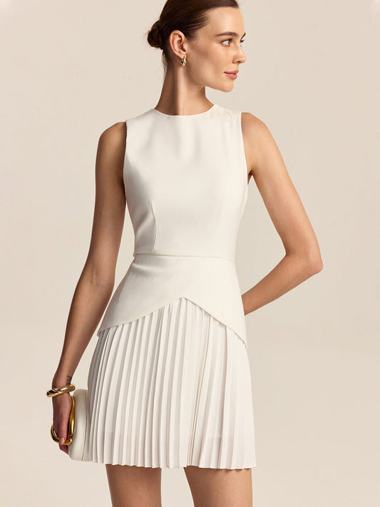 Sculpted Elegance Geplooide Mini Jurk