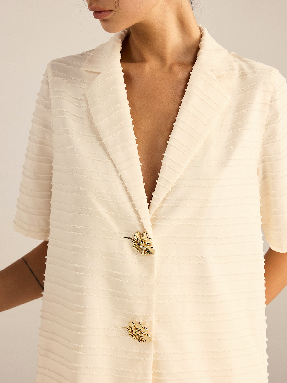 Blazer Set Korte Mouw Met Korte Broek Modern Chic Zomer Kantoor Feest