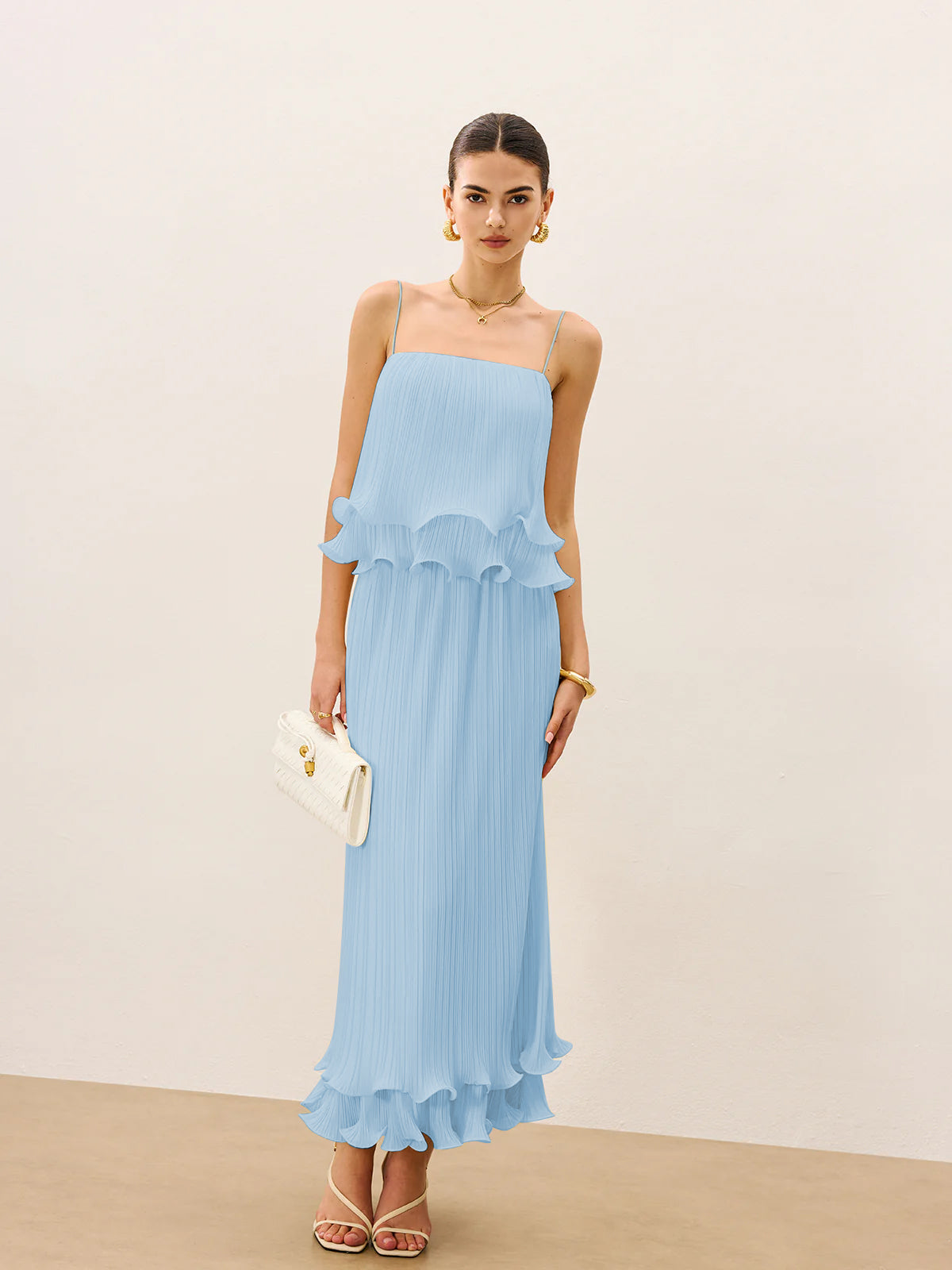 Geplooide Gelaagde Ruffle Rok Set