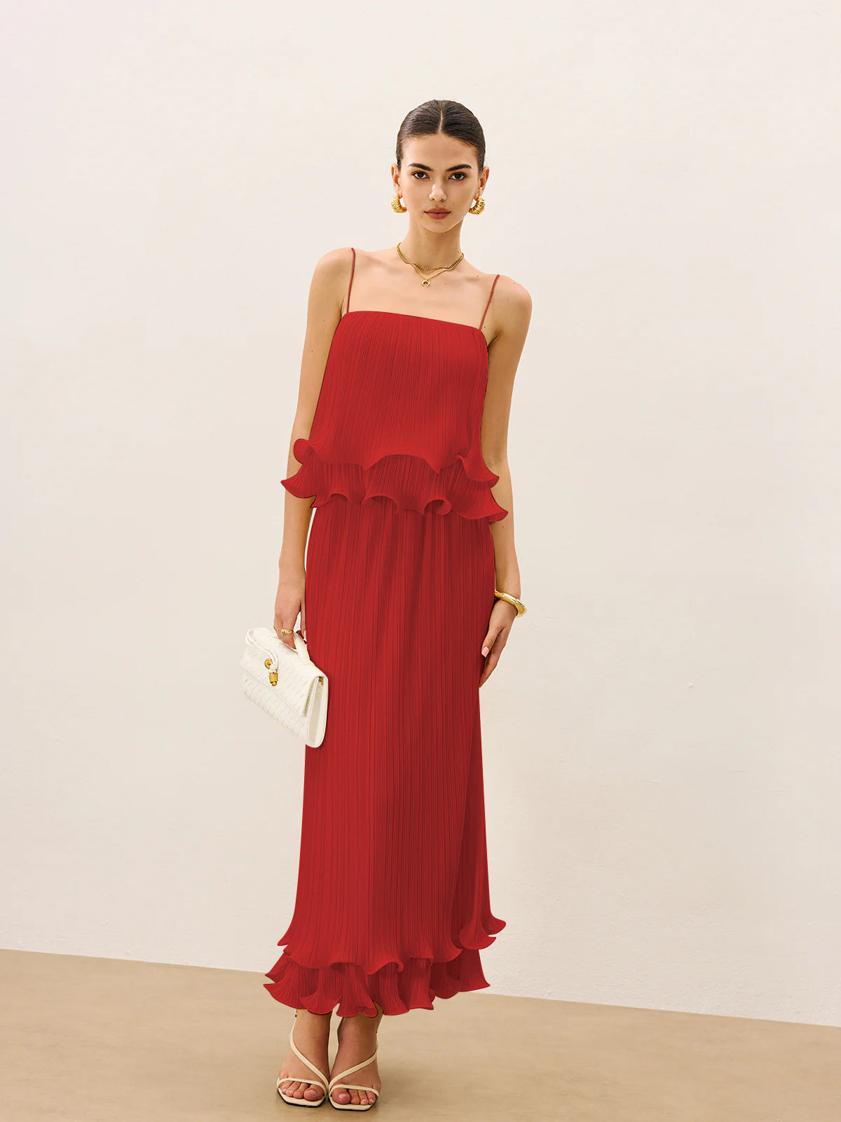 Geplooide Gelaagde Ruffle Rok Set