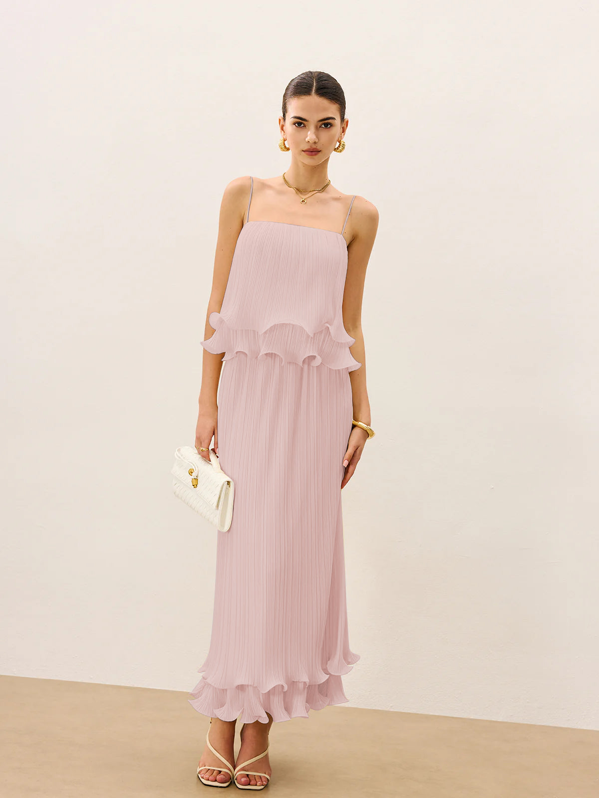 Geplooide Gelaagde Ruffle Rok Set