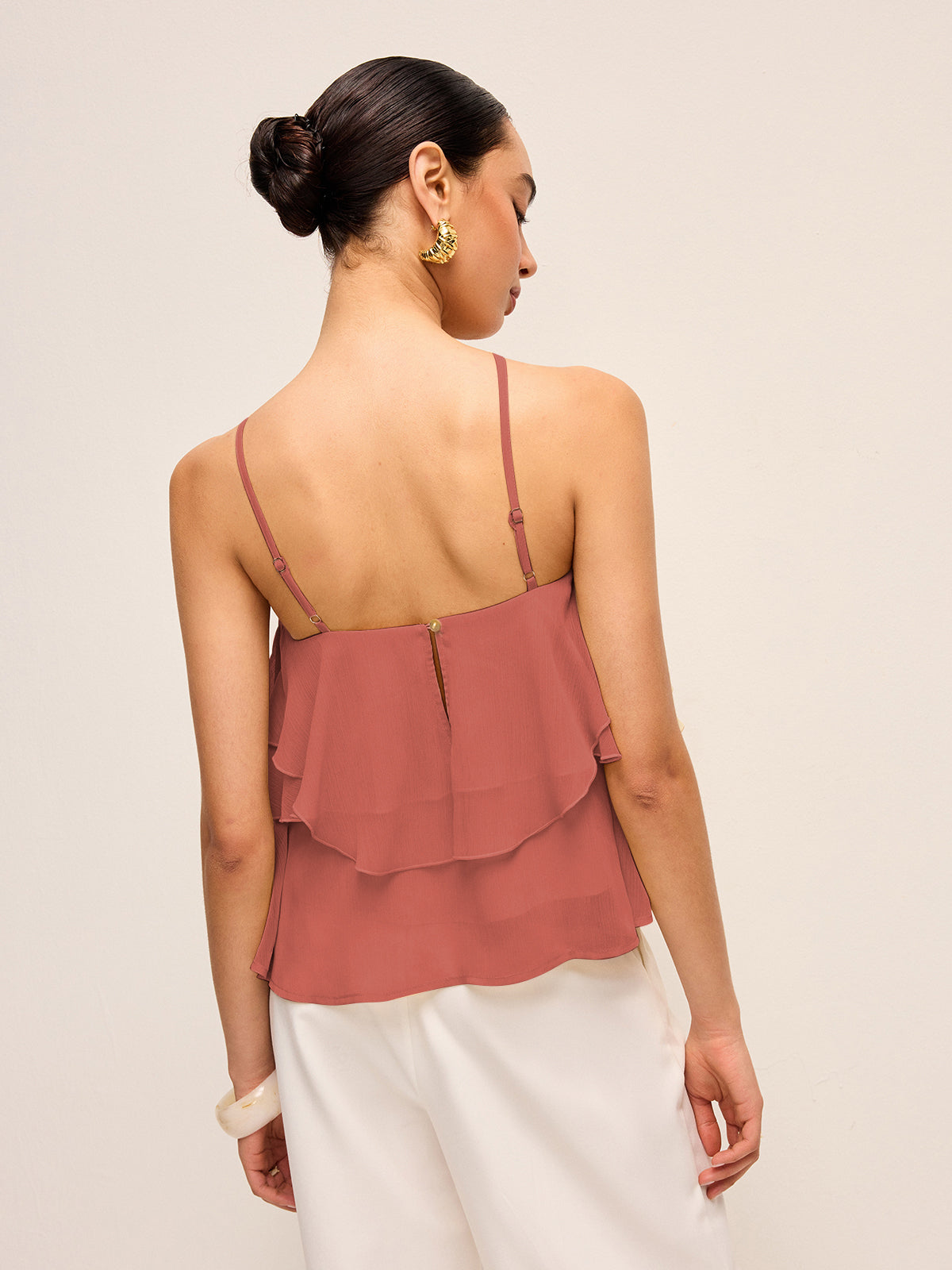 Halter Top Bloemen Volant Zomer Casual Feestelijk Lichtgewicht