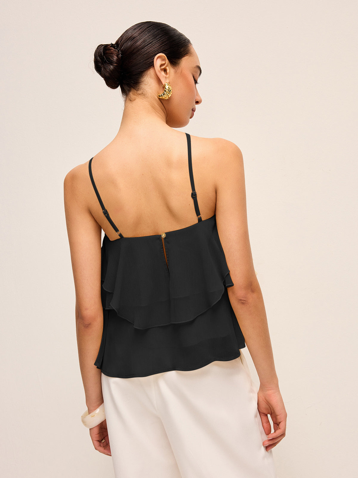 Halter Top Bloemen Volant Zomer Casual Feestelijk Lichtgewicht