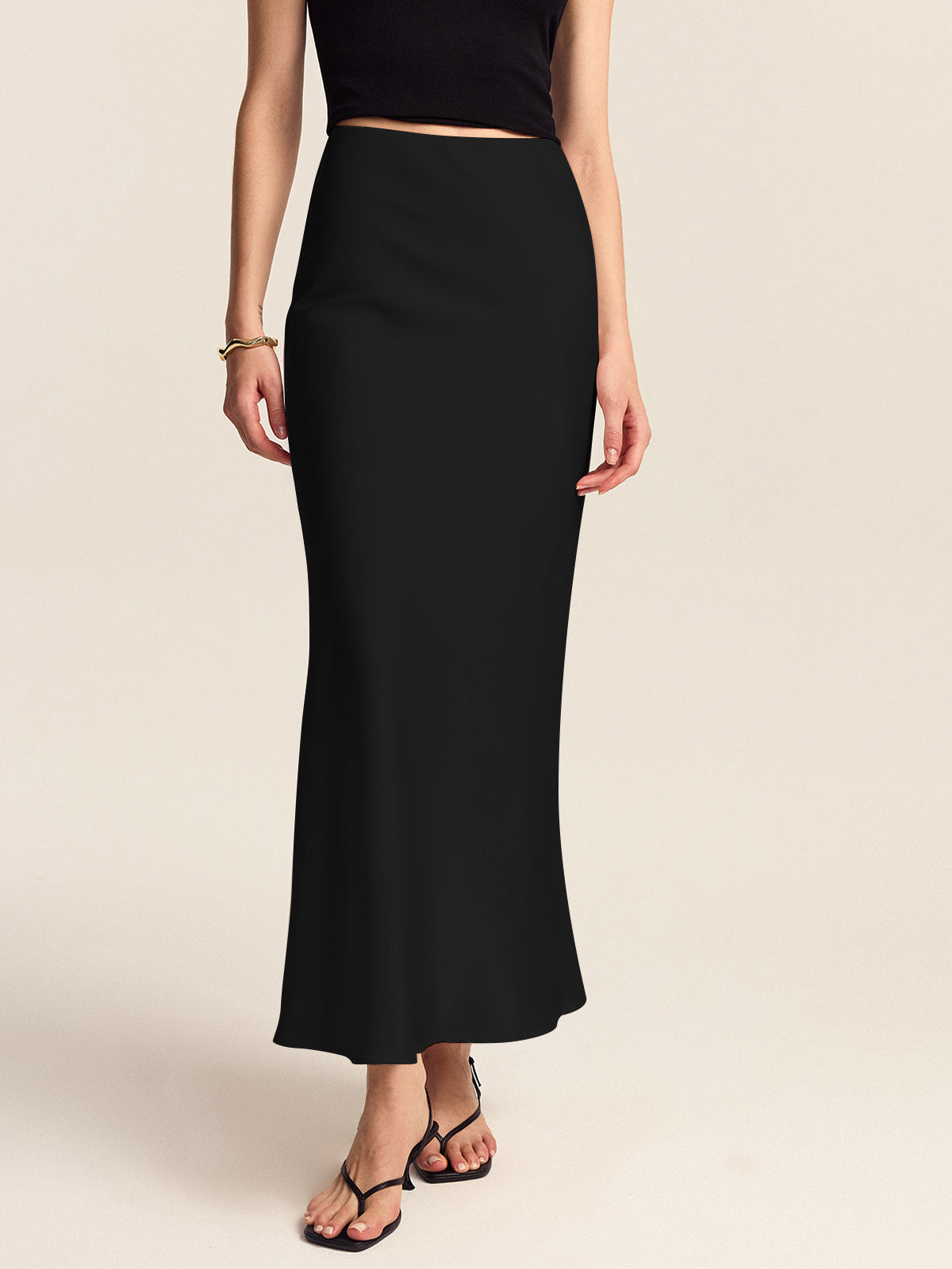 Satijnen Mermaid Midi Rok