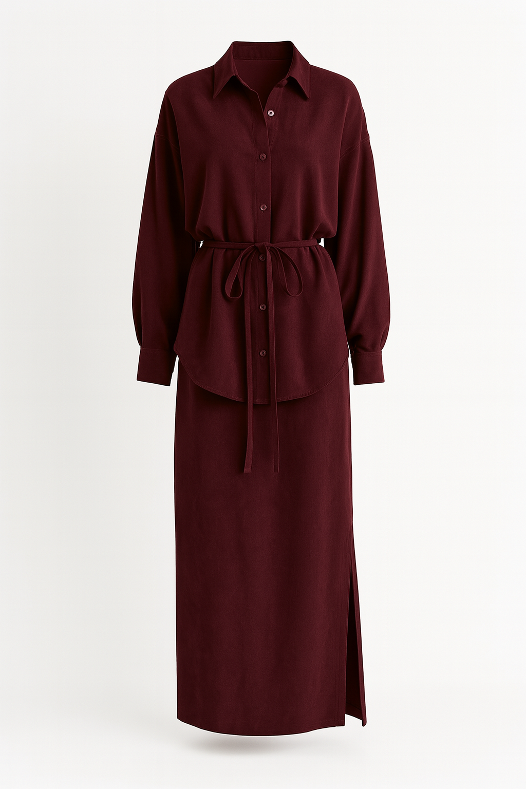 Laure Atelier – Bordeaux Elegance Two-Piece Set