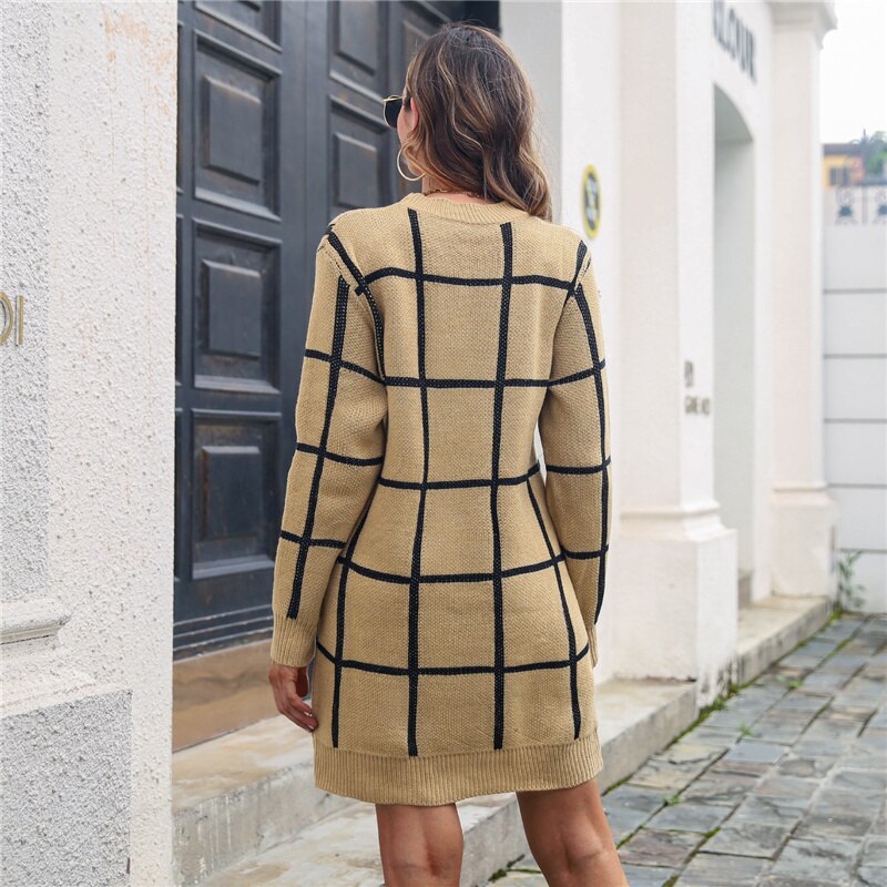Laure Atelier – Grid Chic Sweaterdress